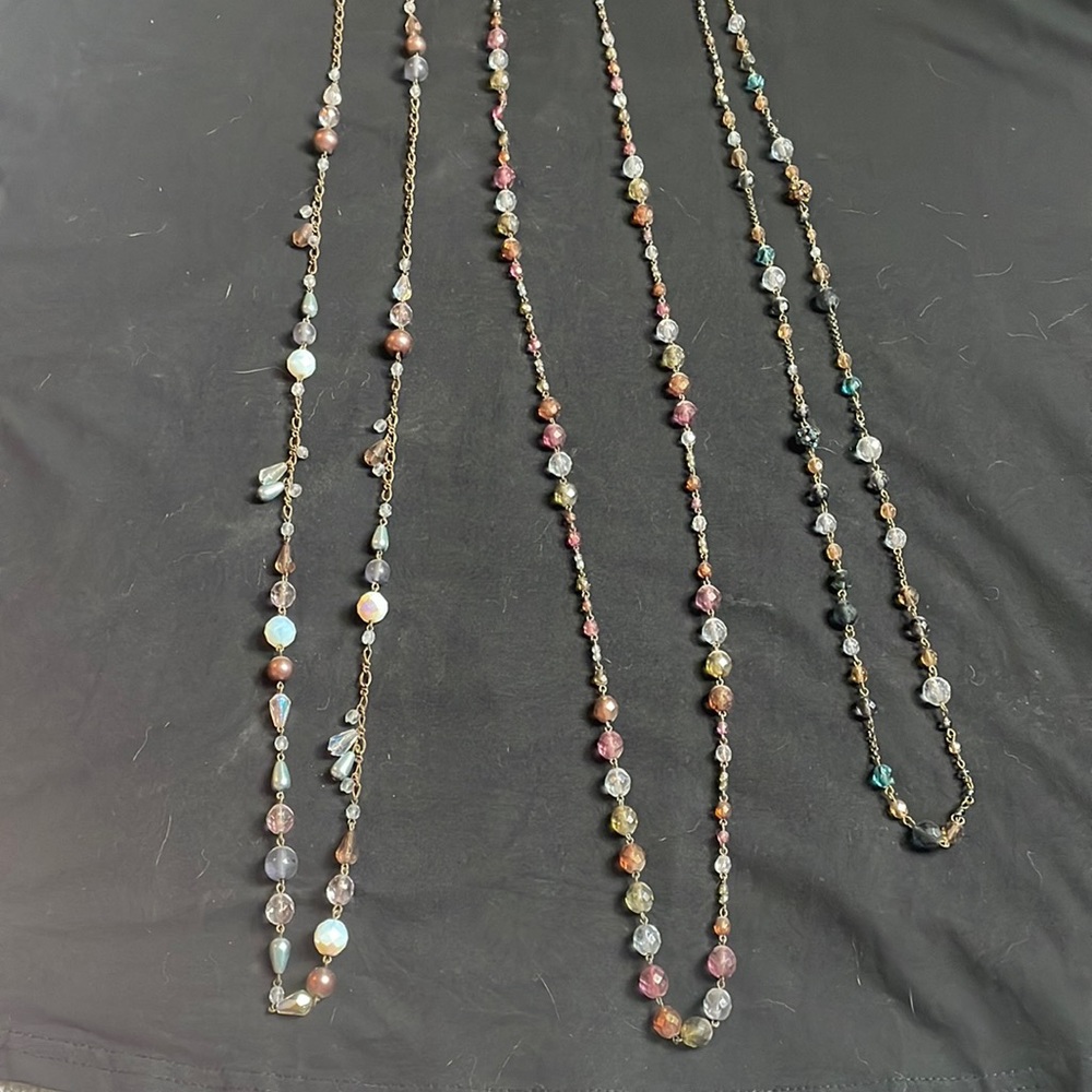 3 long beaded boutique necklaces
